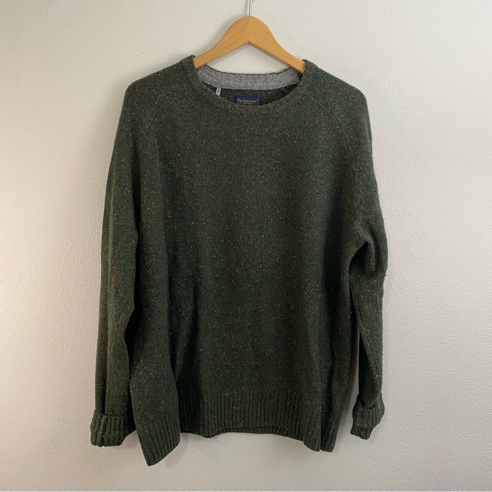 Thelonious C New York‎ Green Lambswool Crewneck Sweater Knit Women’s Large